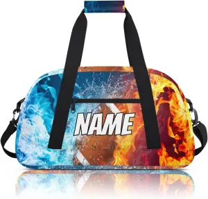 Personalized Custom Gym Bag for Women Men Carry on Rugby Ball Travel Duffel Tote Sport Ball Overnight Workout Weekender Bag