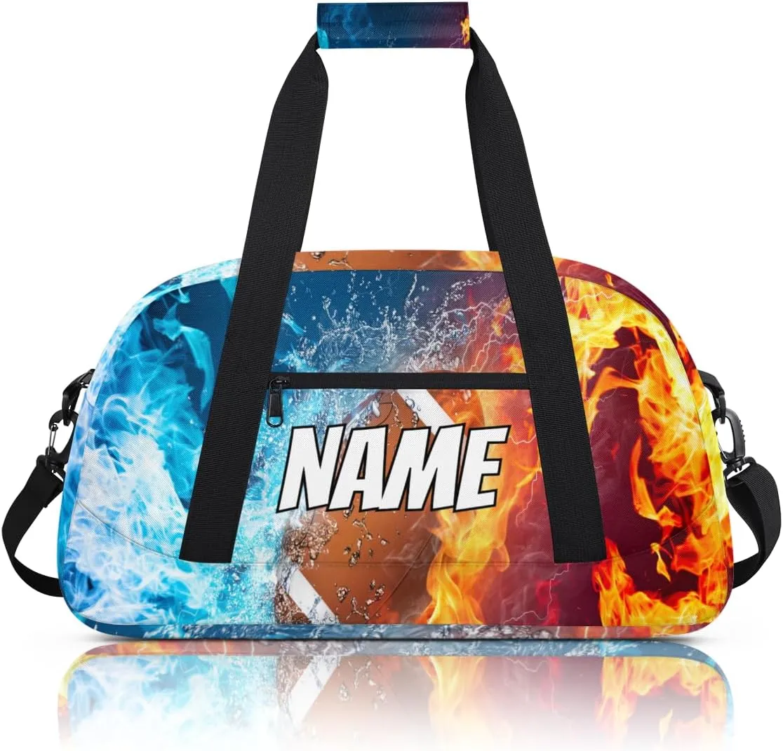 Personalized Custom Gym Bag for Women Men Carry on Rugby Ball Travel Duffel Tote Sport Ball Overnight Workout Weekender Bag