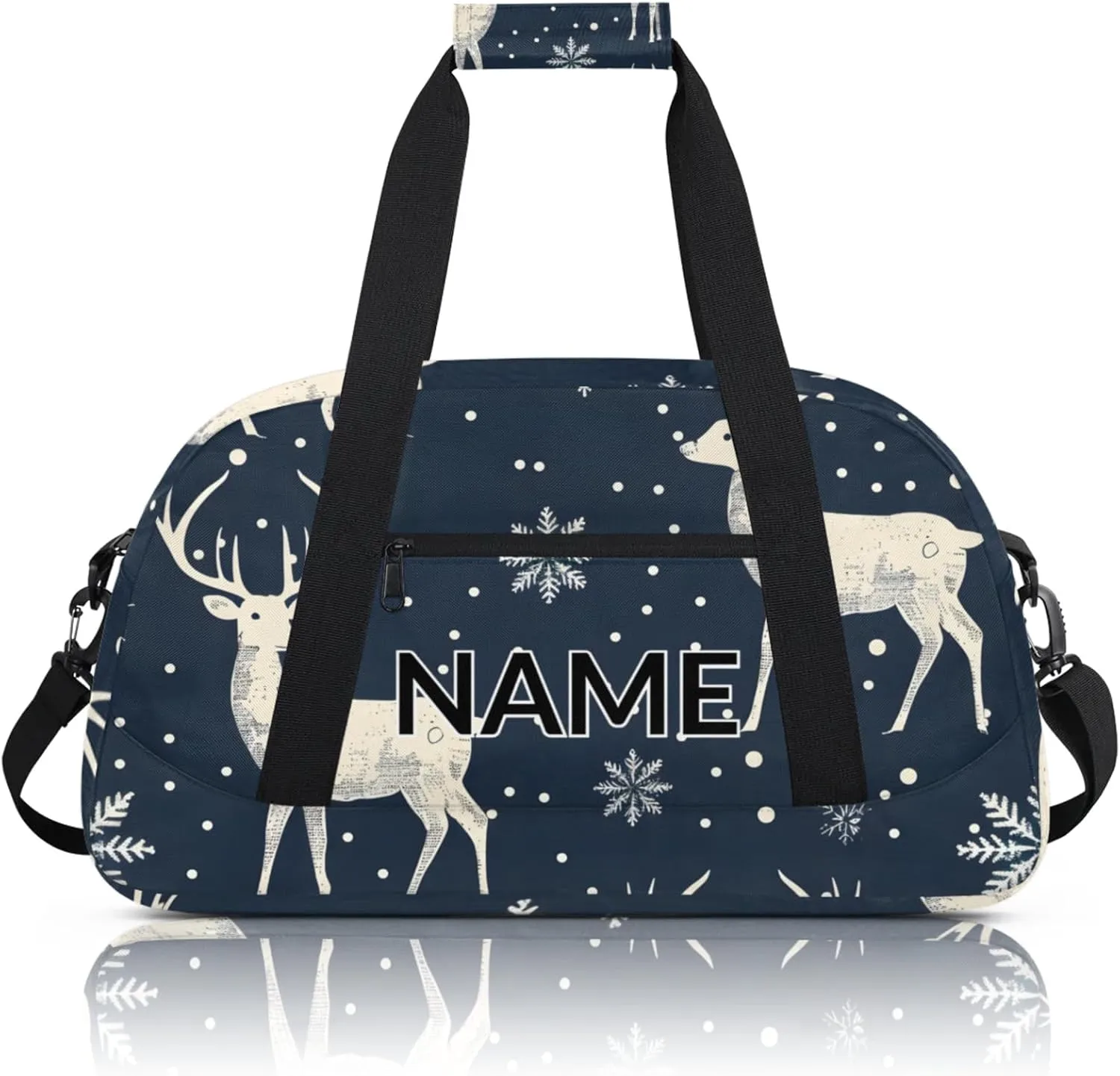 Personalized Custom Rustic Deer Gym Bag for Women Men Carry on Travel Duffel Tote Misty Forest Overnight Workout Weekender Bag