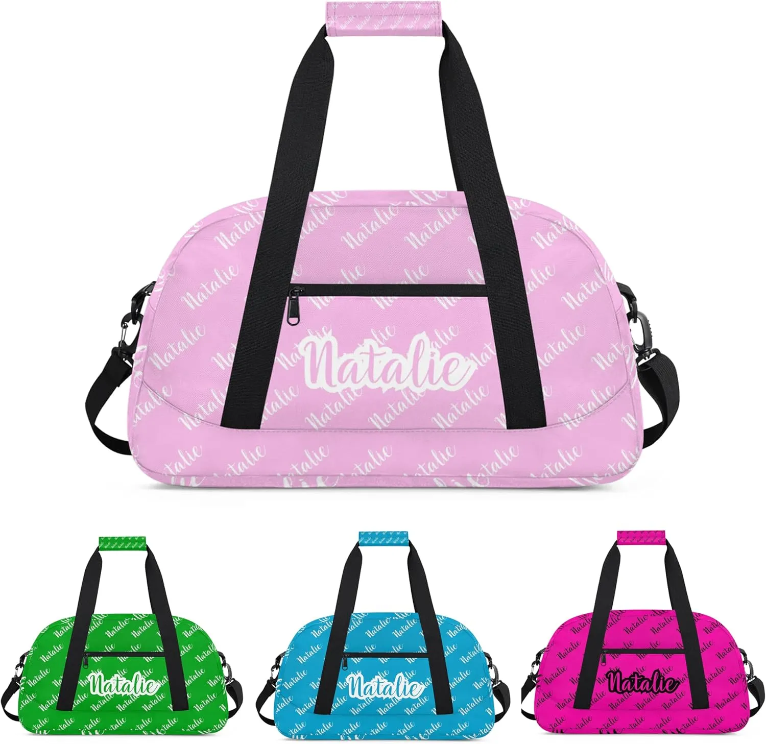 Personalized Dance Bag Duffel Bag for Girl & Boy, Custom Sport Gym Bag Ballet Bag Weekender Bags Travel Bag Name Pink
