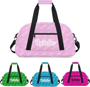 Personalized Dance Bag Duffel Bag for Girl & Boy, Custom Sport Gym Bag Ballet Bag Weekender Bags Travel Bag Name Pink