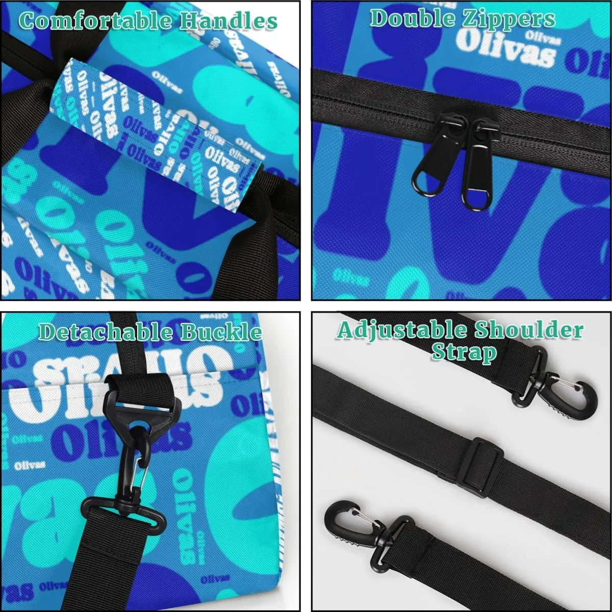 Personalized Dance Bag Gymnastics Bag for Girl, Custom Sport Duffel Bag for Boy, Kids Gym Bag Weekender Bags for Travel Sport Blue Green