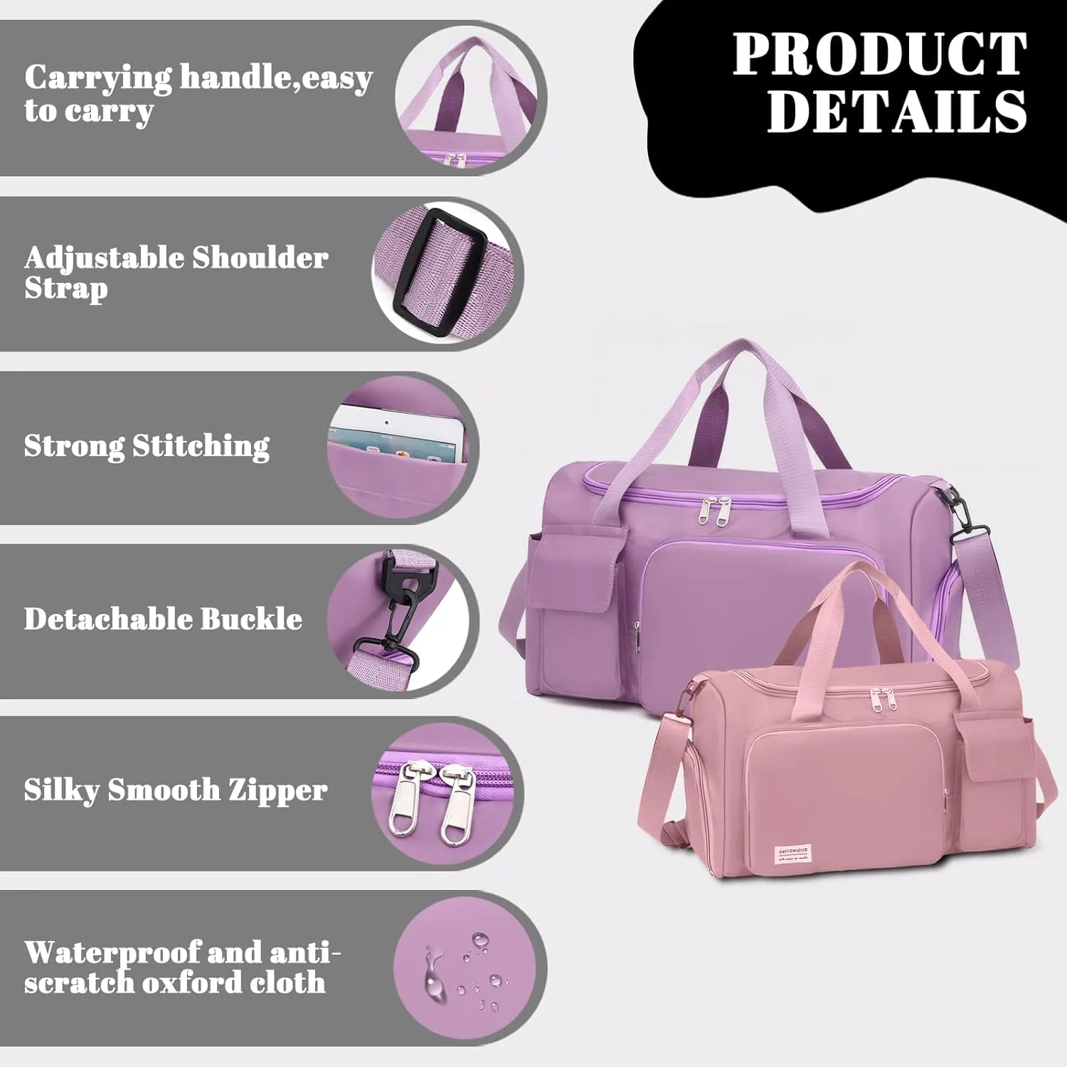 Personalized Duffel Bag Custom Travel Duffel Bag with Embroidery Name, Sport Gym Bags for Women/Men, Dry/Wet Bag with Shoe Compartment, Weekender Overnight Bag for Traveling Camp Dance Bridesmaid