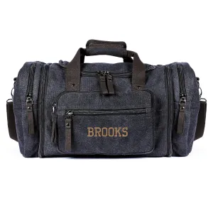 Personalized Duffle Bags for Men - Expandable Canvas Duffle Bag for Travel - Mens Overnight Bag or Weekender Bag with Shoe Compartment - Carry-On Duffel Bag for Short Trip, Gym & Camping (black)
