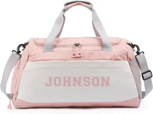 Personalized Gym Bag Custom Name Gym Bags for Men Women duffle bag for travel Weekend Sport Bag Carry On Bags for Airplanes Black Pink Purple 18x10x9 Inches