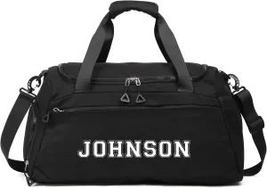 Personalized Gym Bag Custom Name Gym Bags for Men Women duffle bag for travel Weekend Sport Bag Carry On Bags for Airplanes Black Pink Purple 18x10x9 Inches