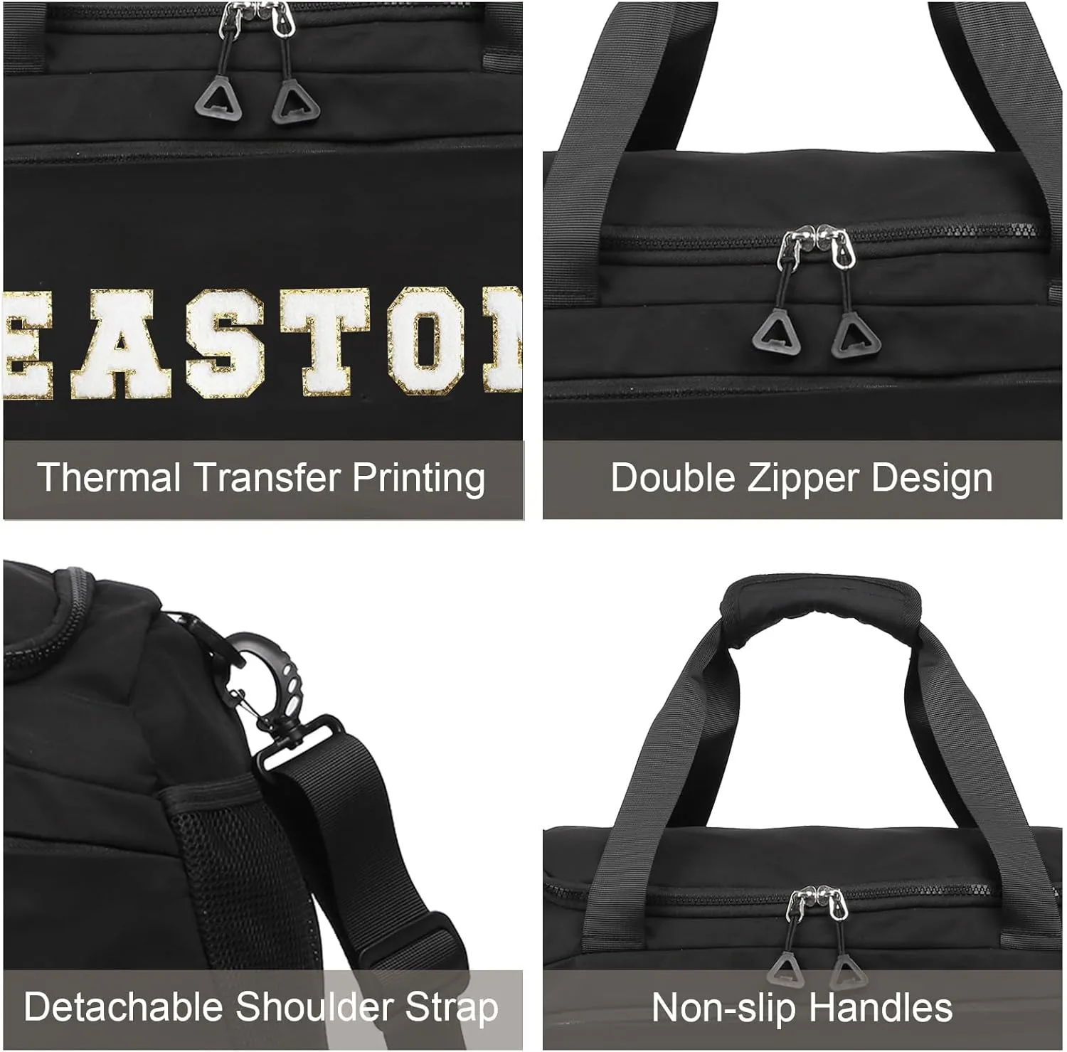 Personalized Gym Bag Custom Name Gym Bags for Men Women duffle bag for travel Weekend Sport Bag Carry On Bags for Airplanes Black Pink Purple 18x10x9 Inches