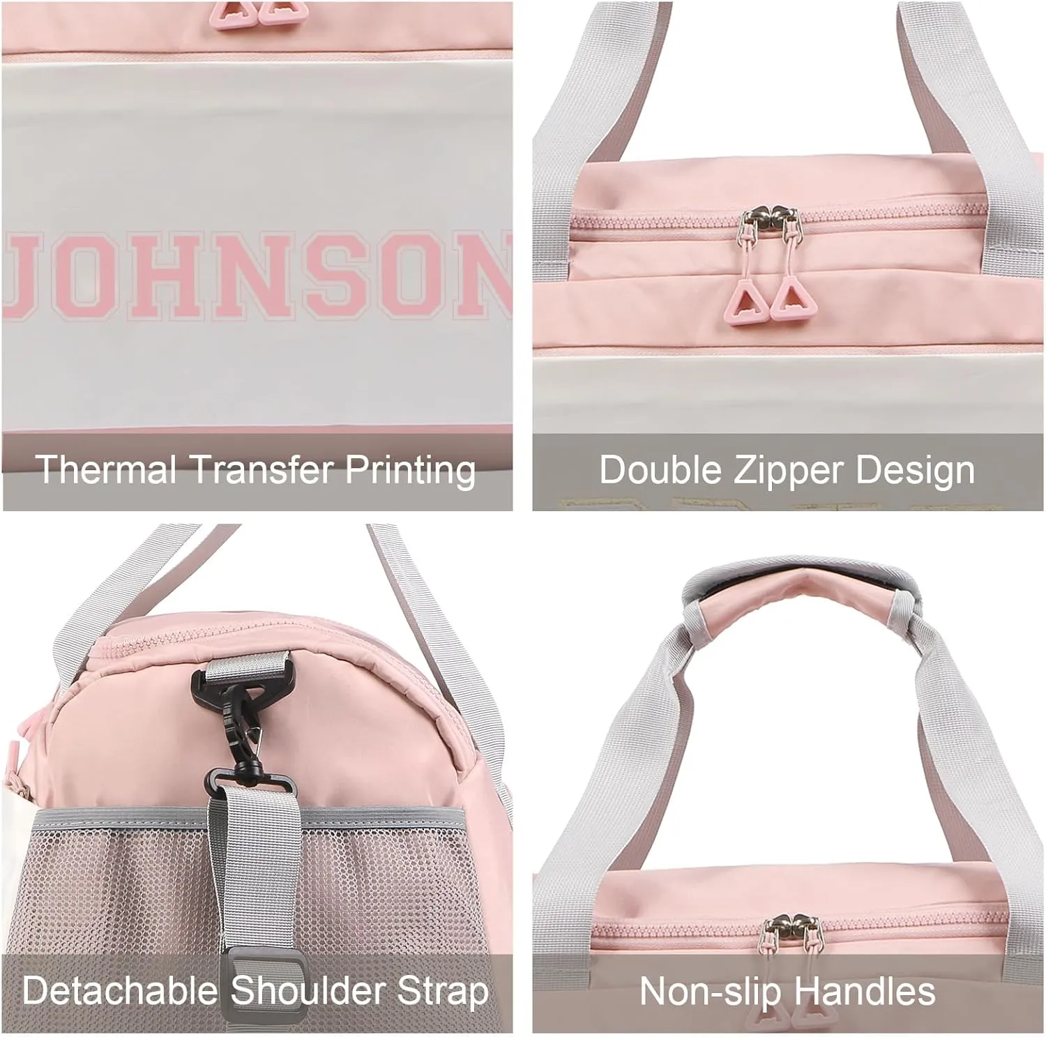 Personalized Gym Bag Custom Name Gym Bags for Men Women duffle bag for travel Weekend Sport Bag Carry On Bags for Airplanes Black Pink Purple 18x10x9 Inches