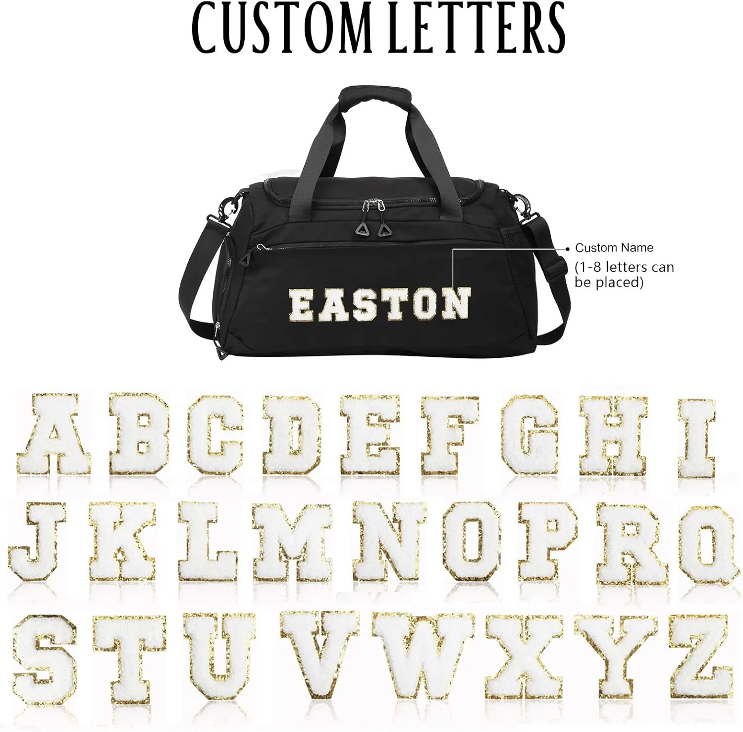 Personalized Gym Bag Custom Name Gym Bags for Men Women duffle bag for travel Weekend Sport Bag Carry On Bags for Airplanes Black Pink Purple 18x10x9 Inches