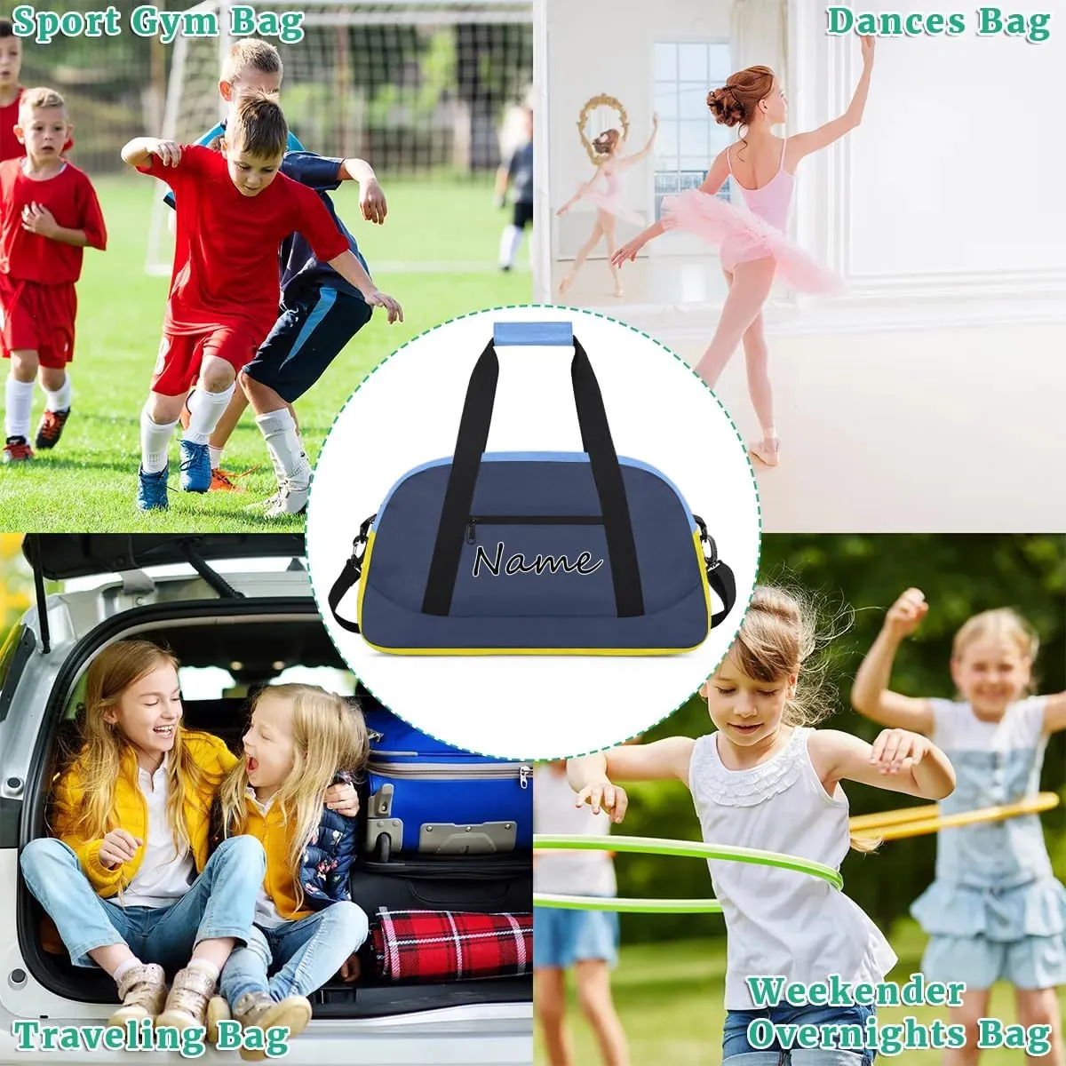 Personalized Gym Bag for Men Women, Custom Name Sports Travel Duffel Bag Gym Tote Bags Swimming Workout Carry On Weekender Duffel Bag
