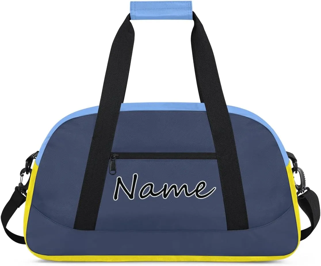Personalized Gym Bag for Men Women, Custom Name Sports Travel Duffel Bag Gym Tote Bags Swimming Workout Carry On Weekender Duffel Bag