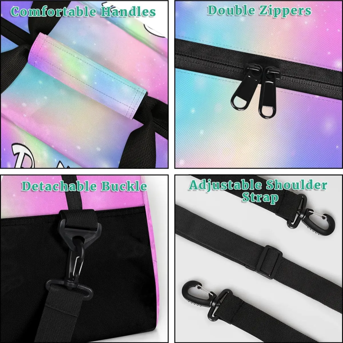 Personalized Initial Gym Duffel Bag, Monogrammed Gifts Sports Duffel Bag Weekender Overnight Bag for Women Men, Colorful