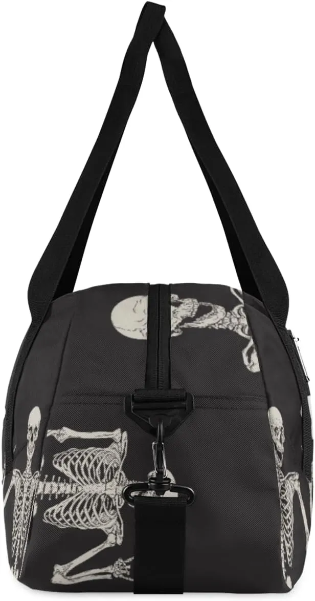 Personalized Kids Duffel Bag Funny Skull Skeleton,Custom Sport Gym Bag for Boys Girls,WWeekender Overnight Bags Travel Duffel Bag,Customized Kids Gift