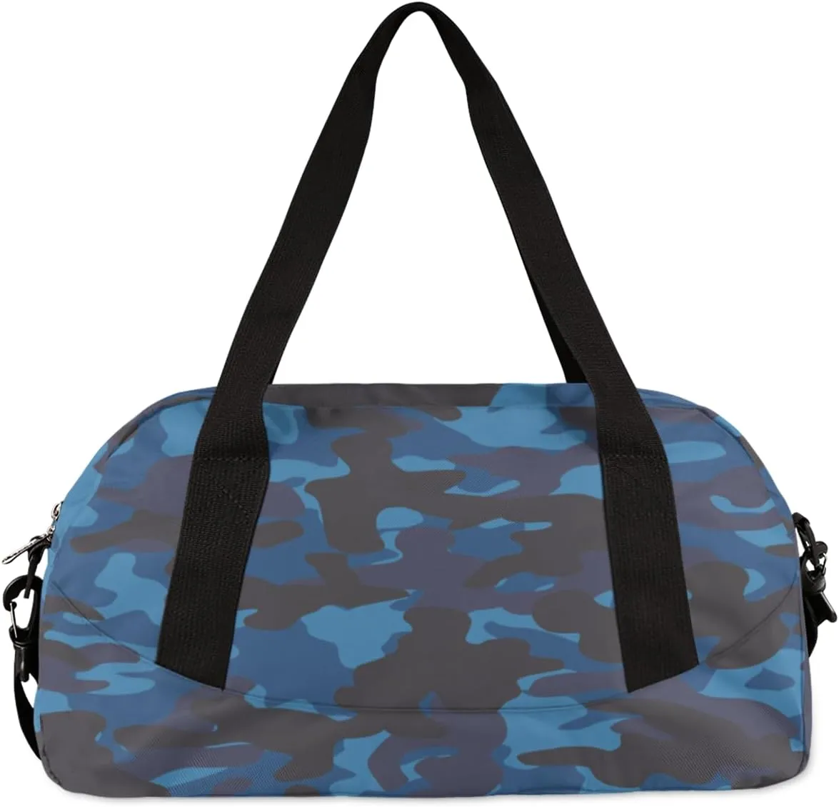 Personalized Kids Sport Duffel Bag Custom Name Weekender Overnight Bags for Boys Girls Teens Blue Camouflage Gym Bag Carry On Workout Travel Bag