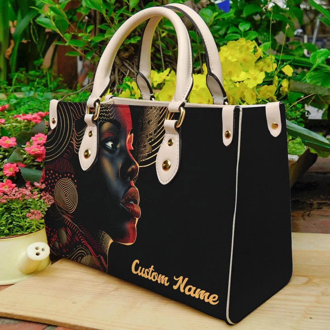 Personalized Leather Handbag For African American, Mother's Day Birthday Christmas Gifts For Women, For Black Women