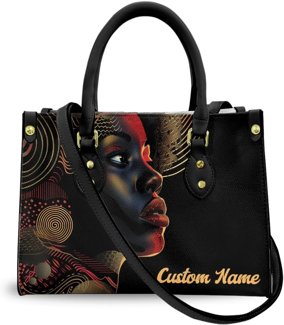 Personalized Leather Handbag For African American, Mother's Day Birthday Christmas Gifts For Women, For Black Women