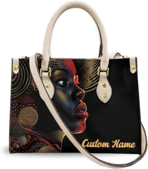 Personalized Leather Handbag For African American, Mother's Day Birthday Christmas Gifts For Women, For Black Women