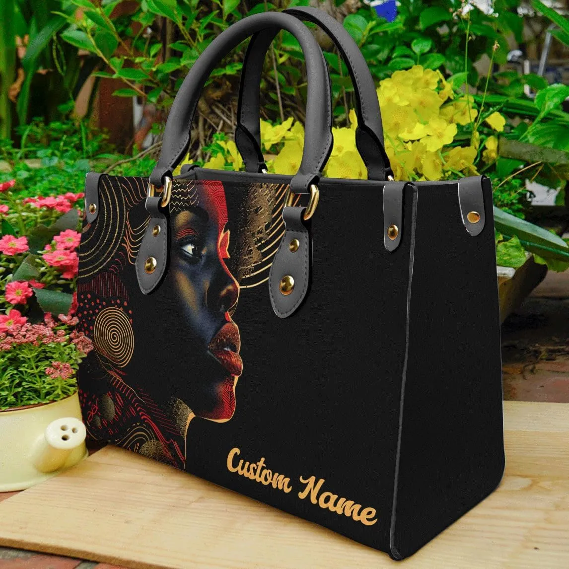 Personalized Leather Handbag For African American, Mother's Day Birthday Christmas Gifts For Women, For Black Women