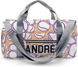 Personalized Luggage Bag Yellow Tennis Customized Travel Bag with Name Sports Bag Dance Bag Weekend Vacation Gym Bag
