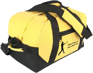 Personalized Passion Small Sports Duffel Bags for Kids - 14” Waterproof Travel Duffle with Embroidered Name & Baseball Design - Gold Two-Toned Kids Weekender Bag for Boys and Girls