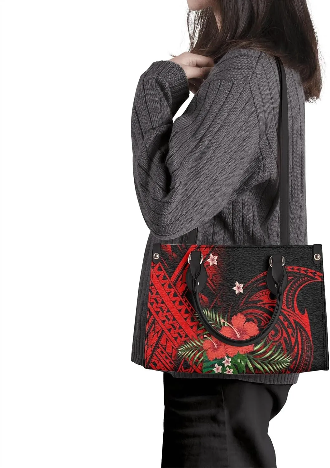 Personalized Pu Handbags For Women Polynesian Elegant Temperament Square Shoulder Bag Crossbody Bag Custom Pattern