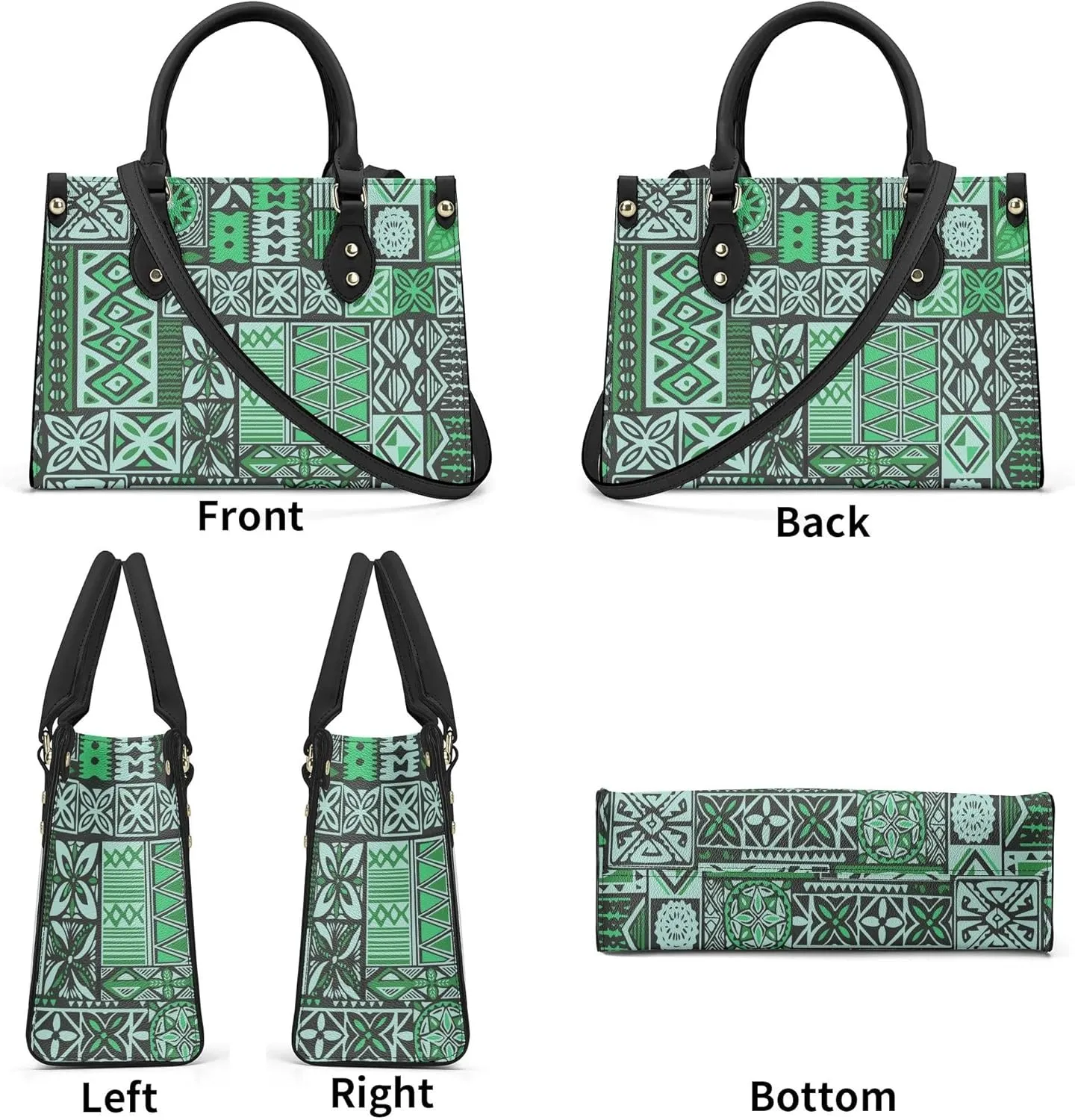 Personalized Pu Handbags For Women Polynesian Elegant Temperament Square Shoulder Bag Crossbody Bag Custom Pattern