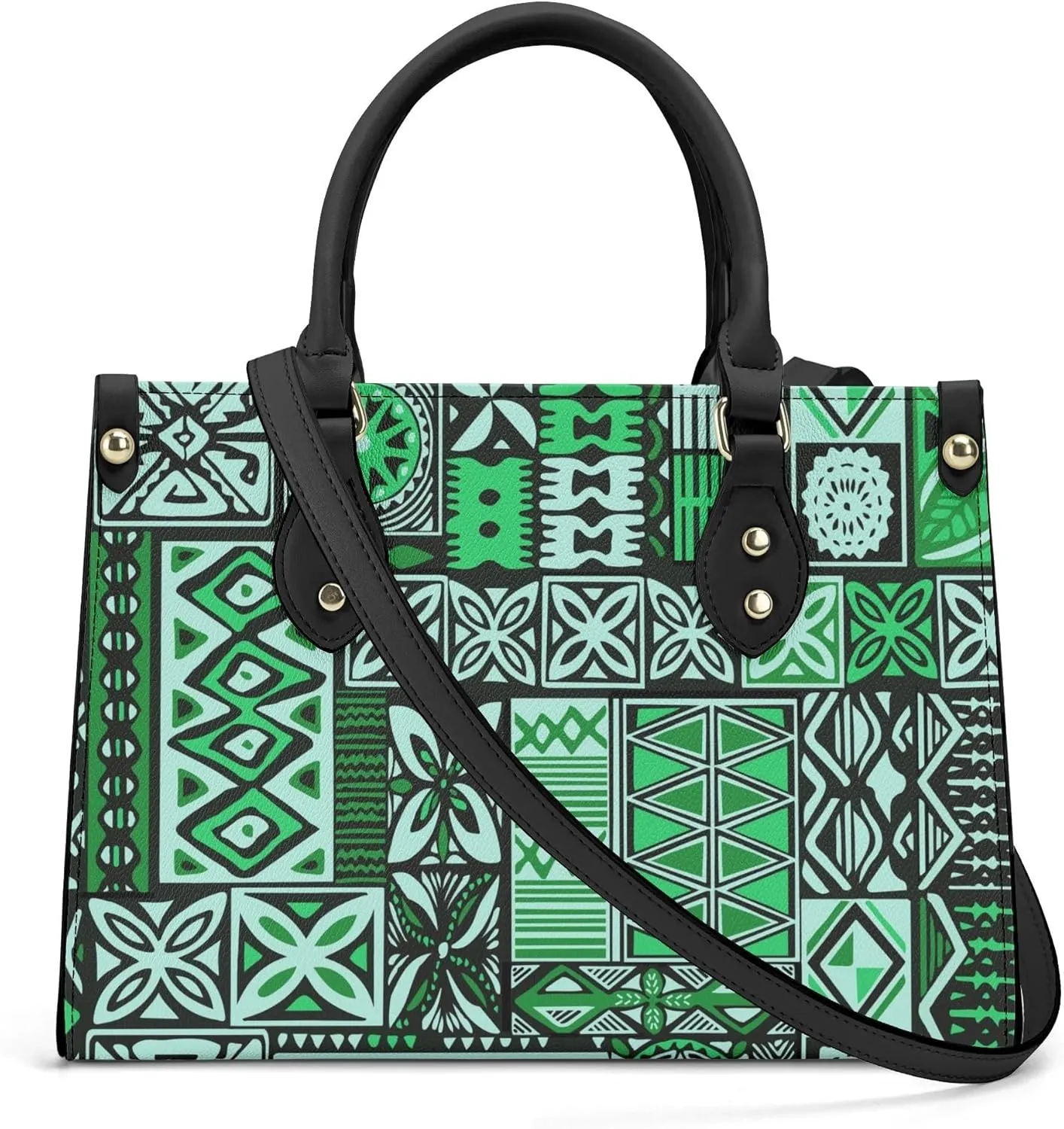 Personalized Pu Handbags For Women Polynesian Elegant Temperament Square Shoulder Bag Crossbody Bag Custom Pattern