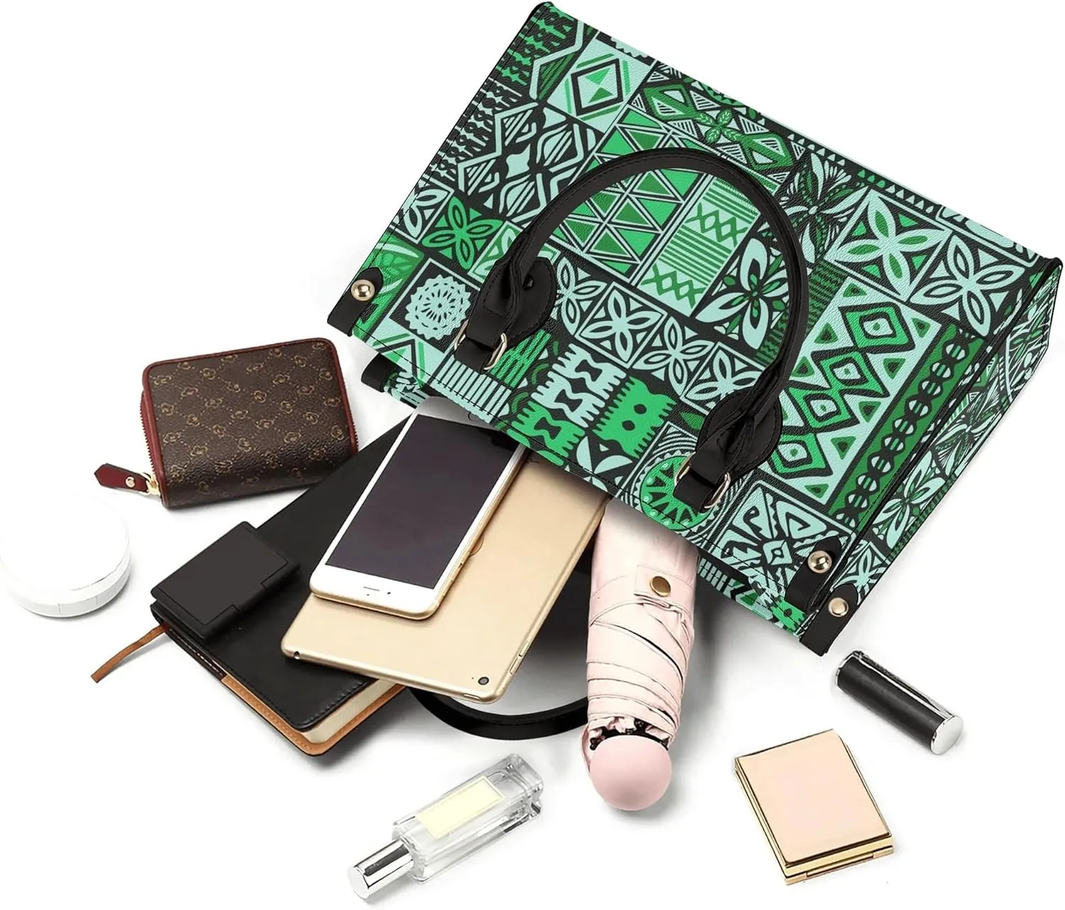 Personalized Pu Handbags For Women Polynesian Elegant Temperament Square Shoulder Bag Crossbody Bag Custom Pattern