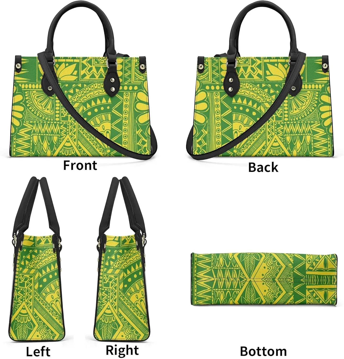 Personalized Pu Handbags For Women Polynesian Elegant Temperament Square Shoulder Bag Crossbody Bag Custom Pattern