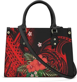 Personalized Pu Handbags For Women Polynesian Elegant Temperament Square Shoulder Bag Crossbody Bag Custom Pattern