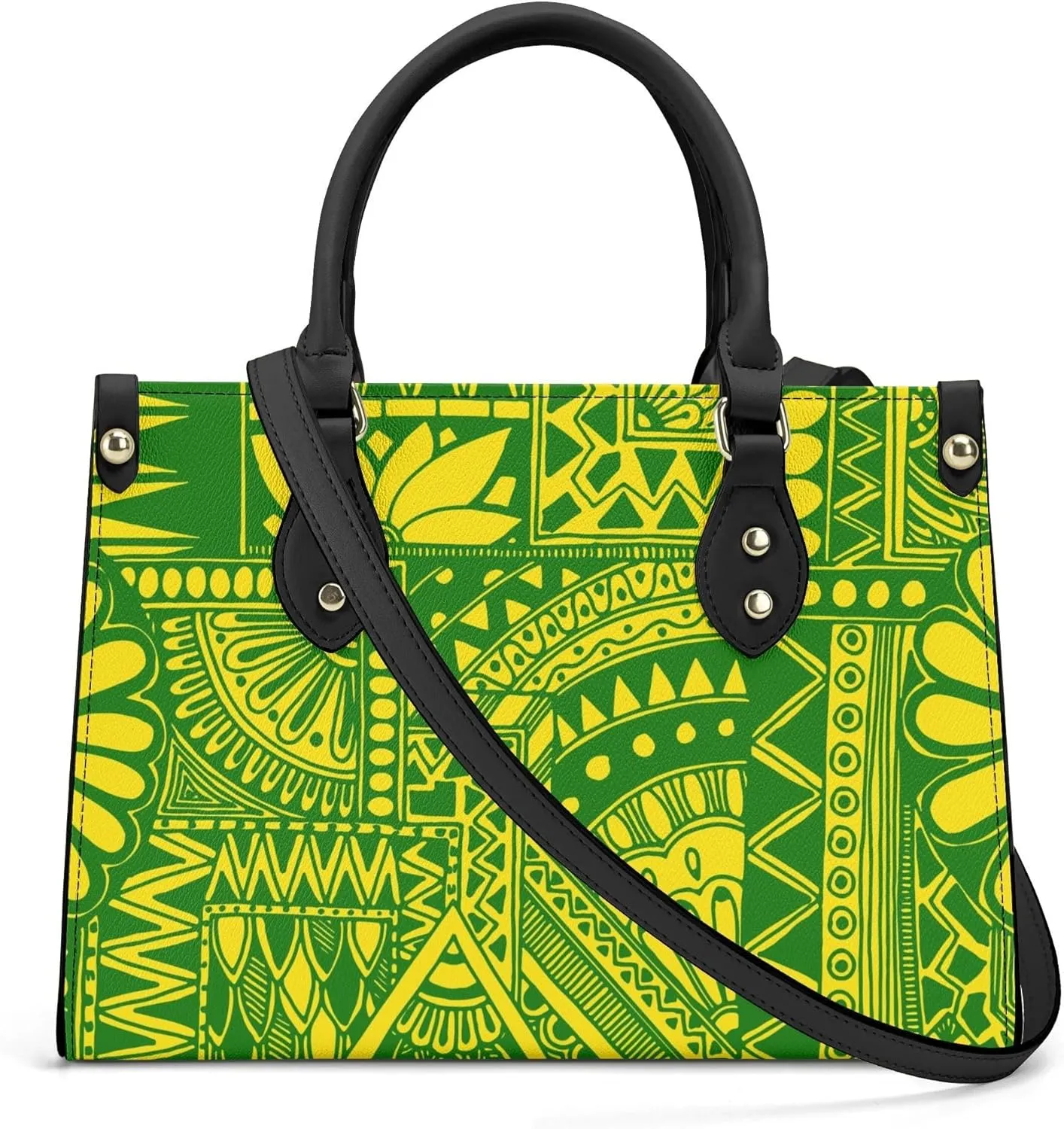 Personalized Pu Handbags For Women Polynesian Elegant Temperament Square Shoulder Bag Crossbody Bag Custom Pattern