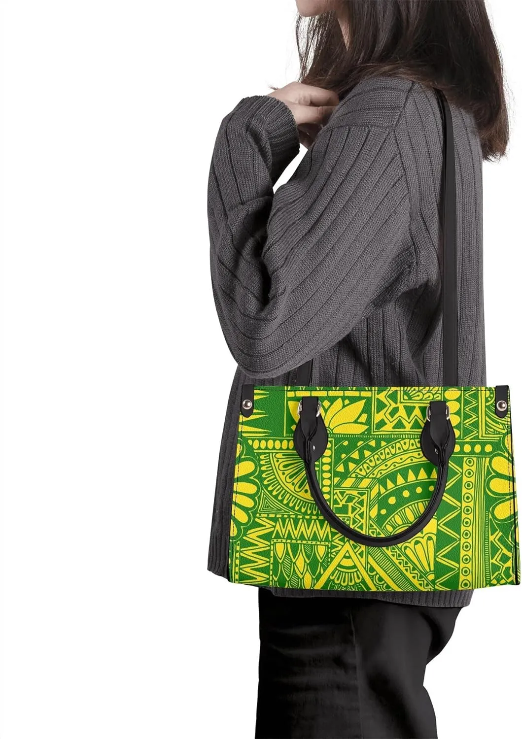 Personalized Pu Handbags For Women Polynesian Elegant Temperament Square Shoulder Bag Crossbody Bag Custom Pattern