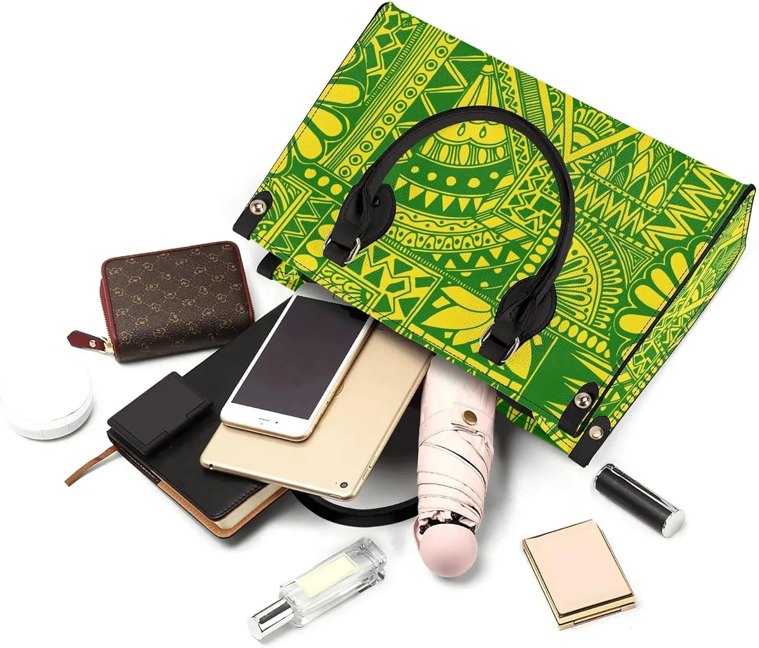 Personalized Pu Handbags For Women Polynesian Elegant Temperament Square Shoulder Bag Crossbody Bag Custom Pattern
