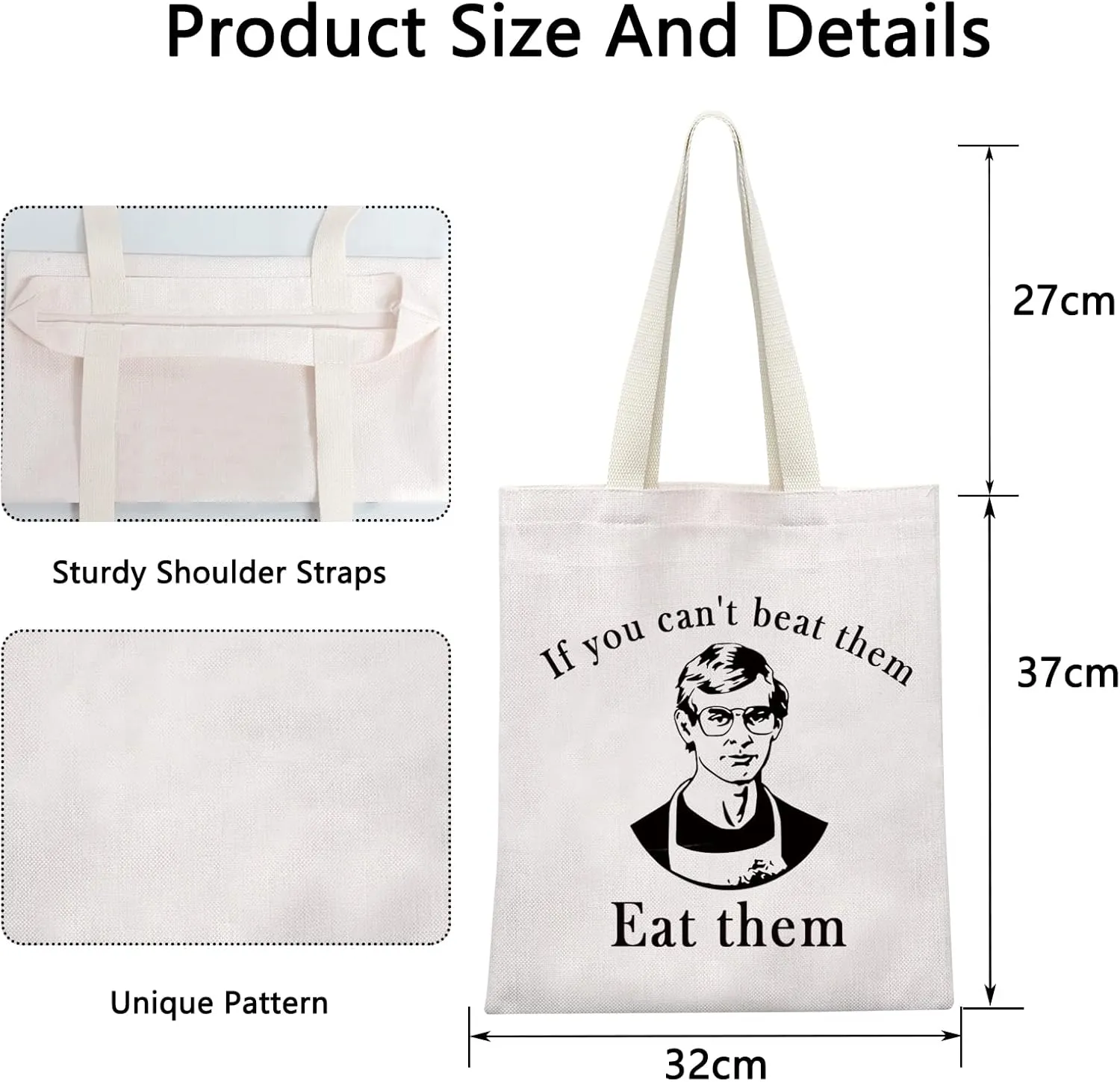 POFULL True Crime Gift If You Can’t Beat Them Eat Them Zipper Pouch Travel Bag Horror Gift