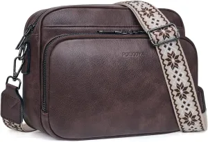 POIUGOYA Crossbody Purses for Women Trendy,Vegan Leather Medium Crossbody Bag,Women's Crossbody Travel Purse Built in Wallet