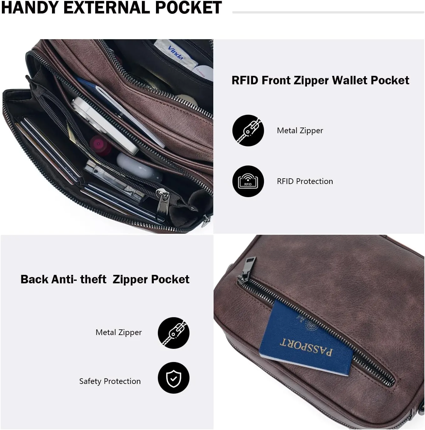 POIUGOYA Crossbody Purses for Women Trendy,Vegan Leather Medium Crossbody Bag,Women's Crossbody Travel Purse Built in Wallet
