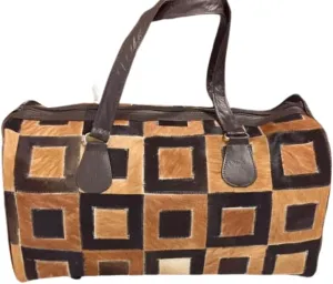 Pony Skin Leather Duffel Bag – Stylish, Durable Weekender, Travel, Gym & Sports Bag, Unique Texture, Perfect for Men & Women, Ideal for Carry-On or Overnight Trips