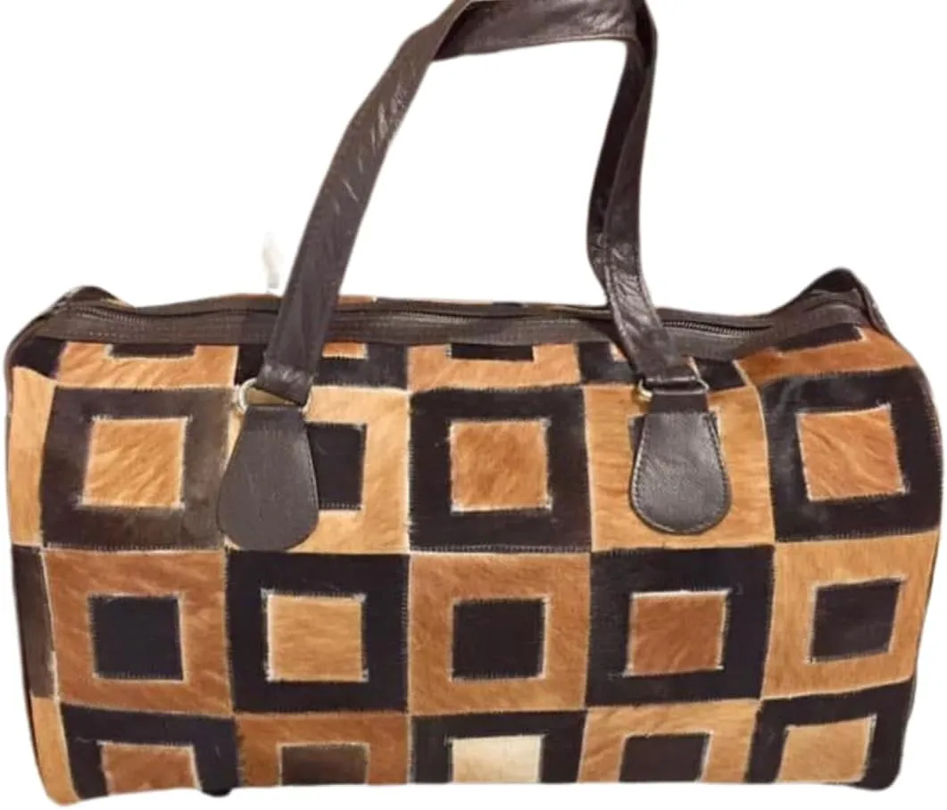 Pony Skin Leather Duffel Bag – Stylish, Durable Weekender, Travel, Gym & Sports Bag, Unique Texture, Perfect for Men & Women, Ideal for Carry-On or Overnight Trips