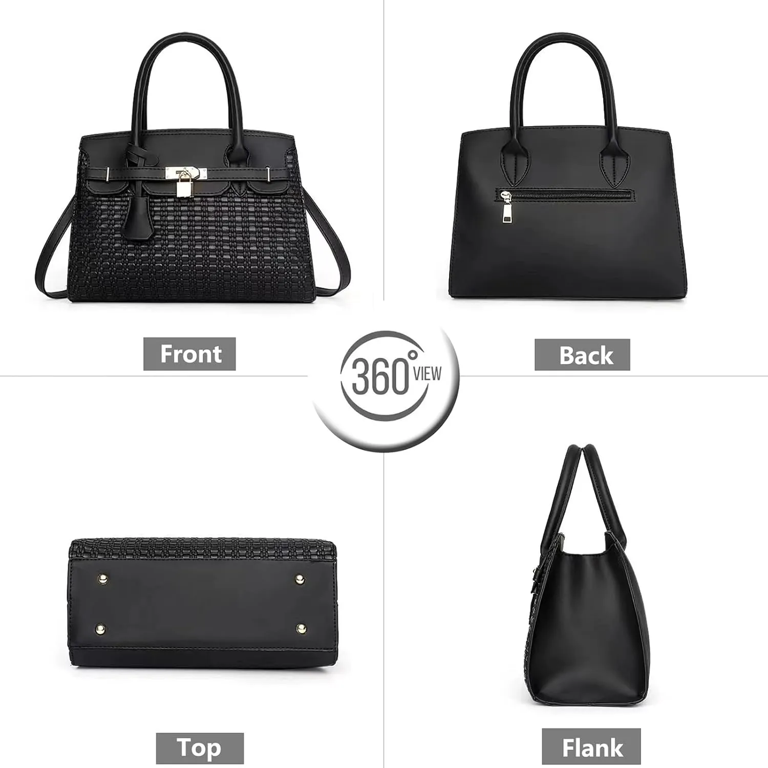 PORT&LOTUS Womens Top-handle Leather Handbags Totes Purses for Women Satchel Shoulder Bag for Ladies