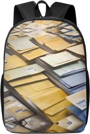 Postal Stationery Print Simple Backpack Lightweight Bag Travel Rucksack Casual Daypack Laptop Backpacks