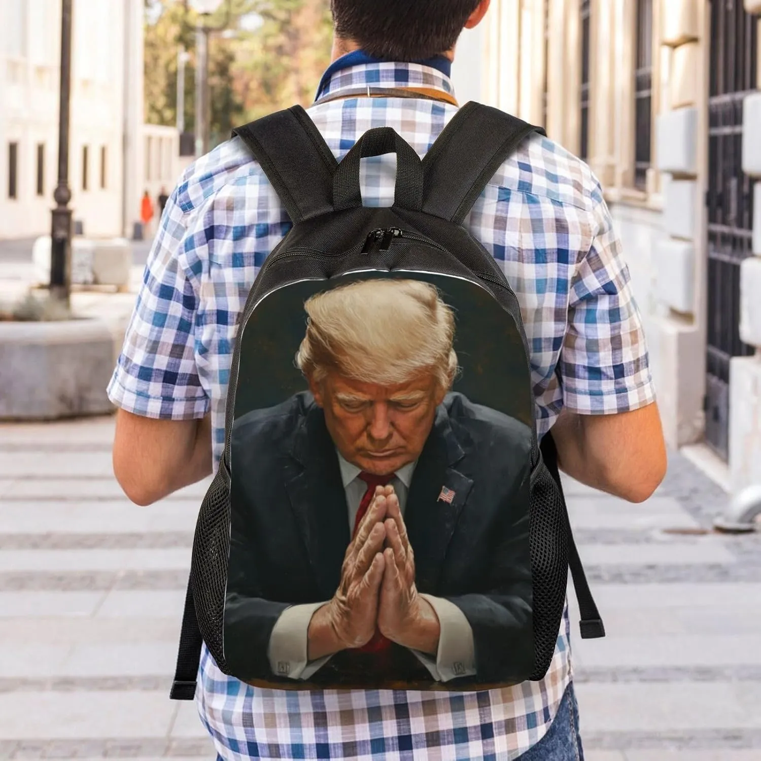 Pray For Trump Backpack Waterproof Anti Theft Durable Light Laptop Bag Backpacks For Women Men Travel Gym Backpack