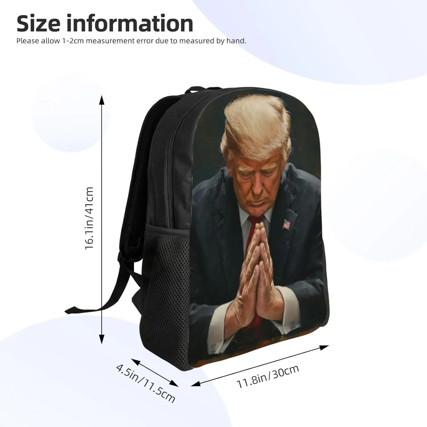 Pray Trump Backpack Waterproof Anti Theft Durable Light Laptop Bag Backpacks For Women Men Travel Gym Backpack