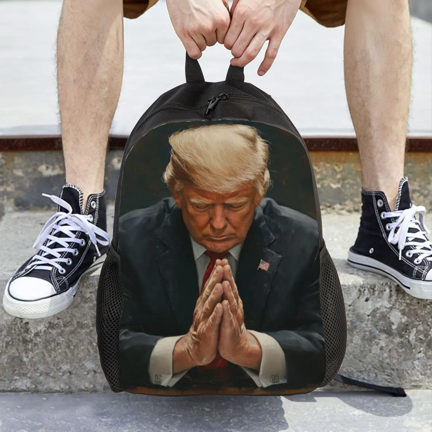 Pray Trump Backpack Waterproof Anti Theft Durable Light Laptop Bag Backpacks For Women Men Travel Gym Backpack