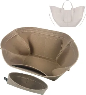 Premium Purse Organizer compatible with Cyme Bag Organizer - Handmade Tote Bag Insert 2mm Felt, Perfect Fit for Mini/Large Tote, Snug Sturdy (Beige, For Mini Cym*)