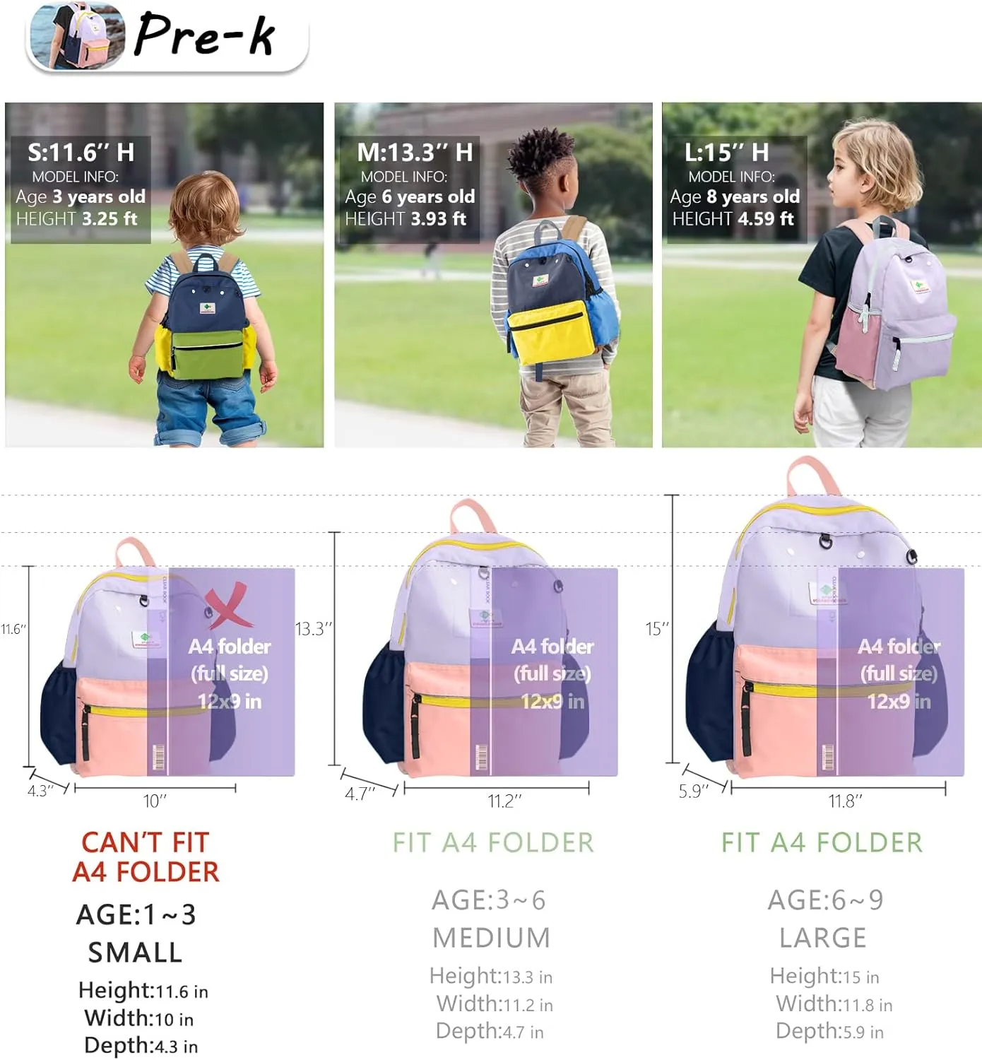 Preschool Toddler Mini Backpack For Boys & Girls - Small, Multi-Purpose School & Travel Bag, 11" H, Ages 1-3