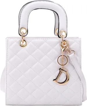 PU Leather Quilted Top Handle Bag for Women Retro Totes Shoulder Square Bag Handbags Ladies Work Crossbody Purse