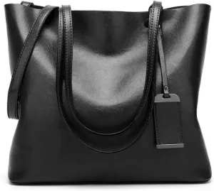 PU Leather Shoulder Bag Work Totes for Women Purse Handbag Coffee