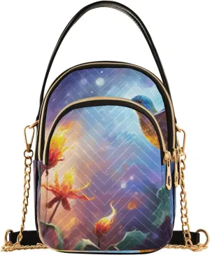 Purple Nebula Women Crossbody Handbag, Small Crossbody Bags for Women Trendy, Fall Crossbody Purse