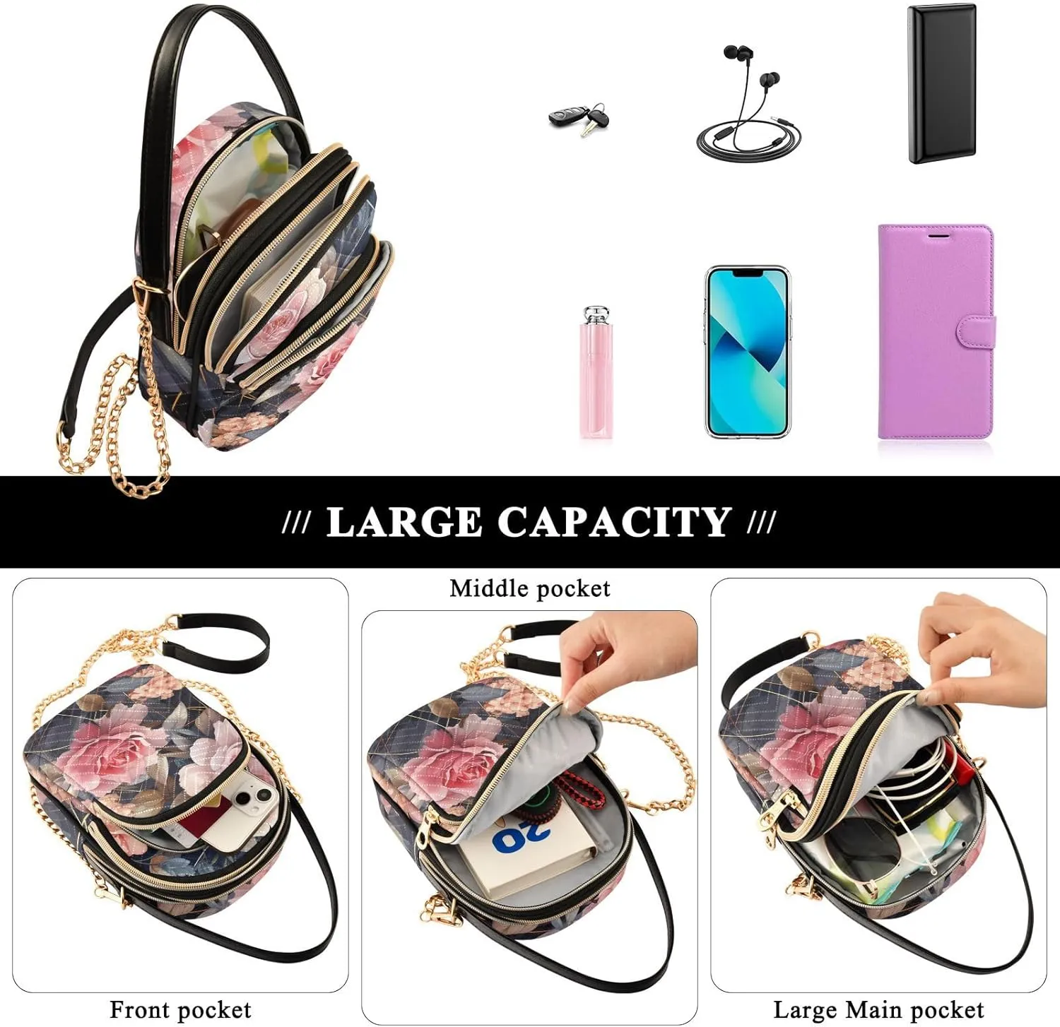 Purple Nebula Women Crossbody Handbag, Small Crossbody Bags for Women Trendy, Fall Crossbody Purse