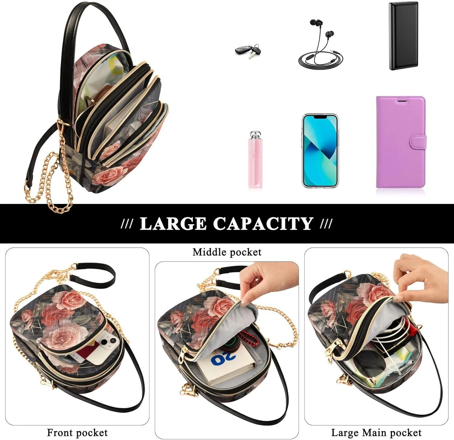 Purple Nebula Women Crossbody Handbag, Small Crossbody Bags for Women Trendy, Fall Crossbody Purse
